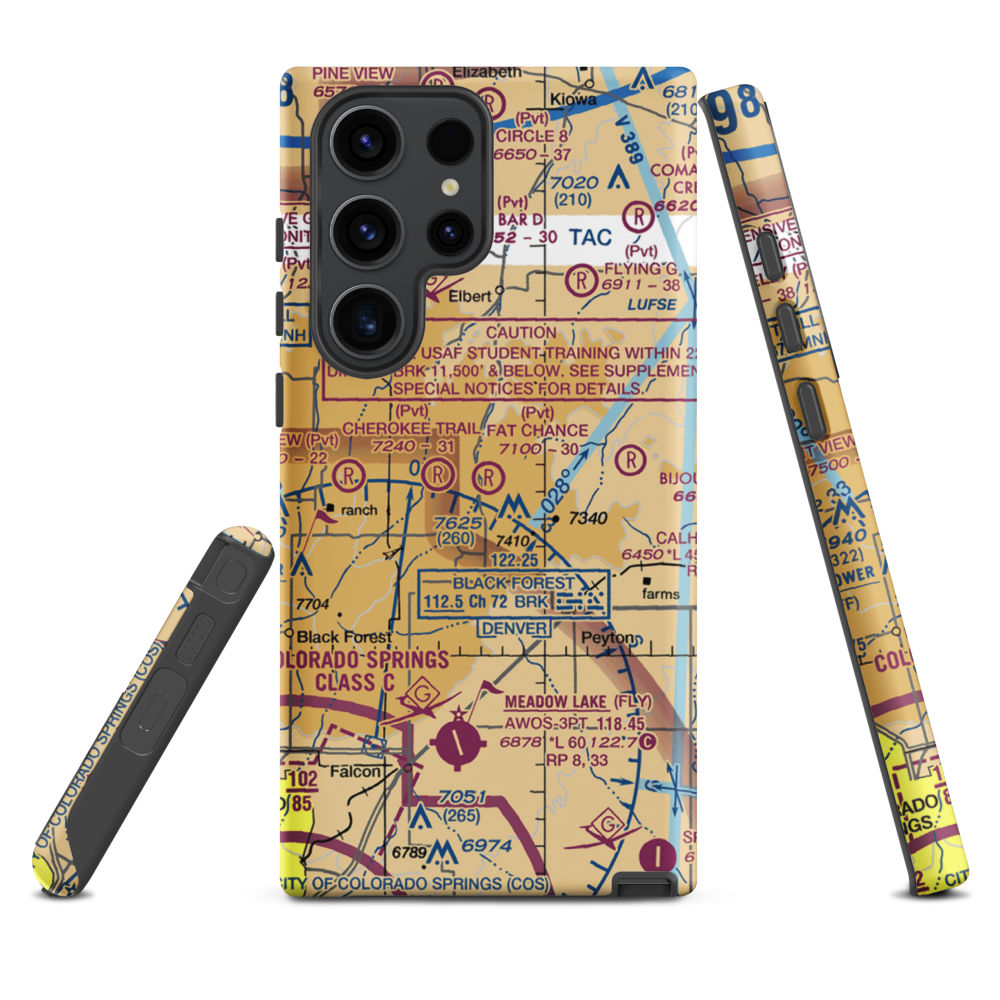 Fat Chance Airport (36CO) VFR Sectional Samsung Phone Case Samsung Galaxy S23 Ultra model shown