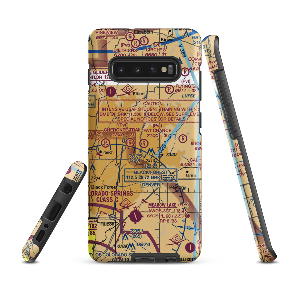 Fat Chance Airport (36CO) VFR Sectional Samsung Phone Case Samsung Galaxy S10 Plus model shown