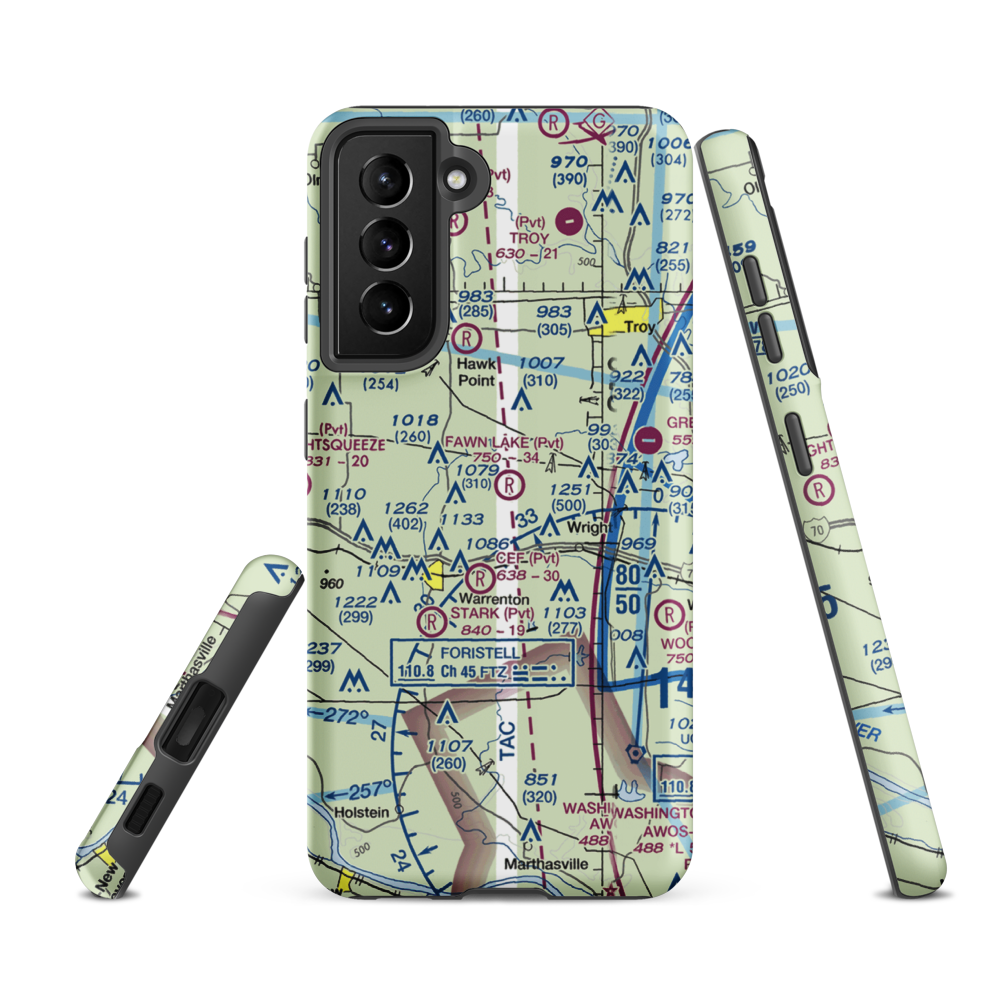 Fawn Lake Airport (2MO7) VFR Sectional Samsung Phone Case Samsung Galaxy S21 FE model shown