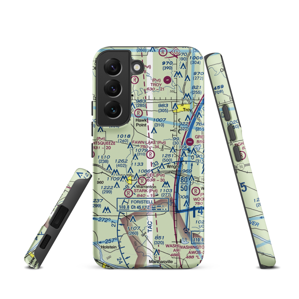 Fawn Lake Airport (2MO7) VFR Sectional Samsung Phone Case Samsung Galaxy S22 model shown