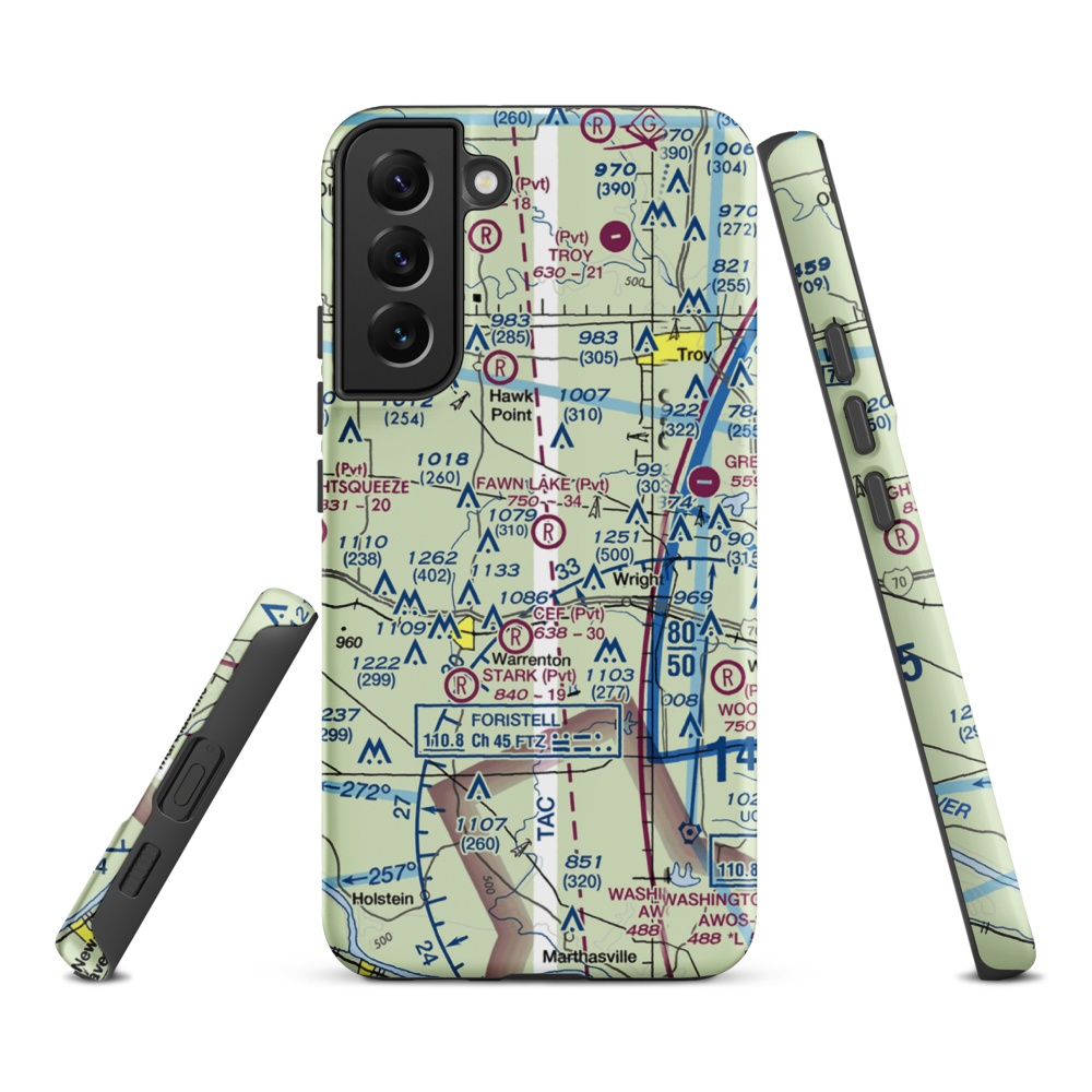 Fawn Lake Airport (2MO7) VFR Sectional Samsung Phone Case Samsung Galaxy S22 Plus model shown
