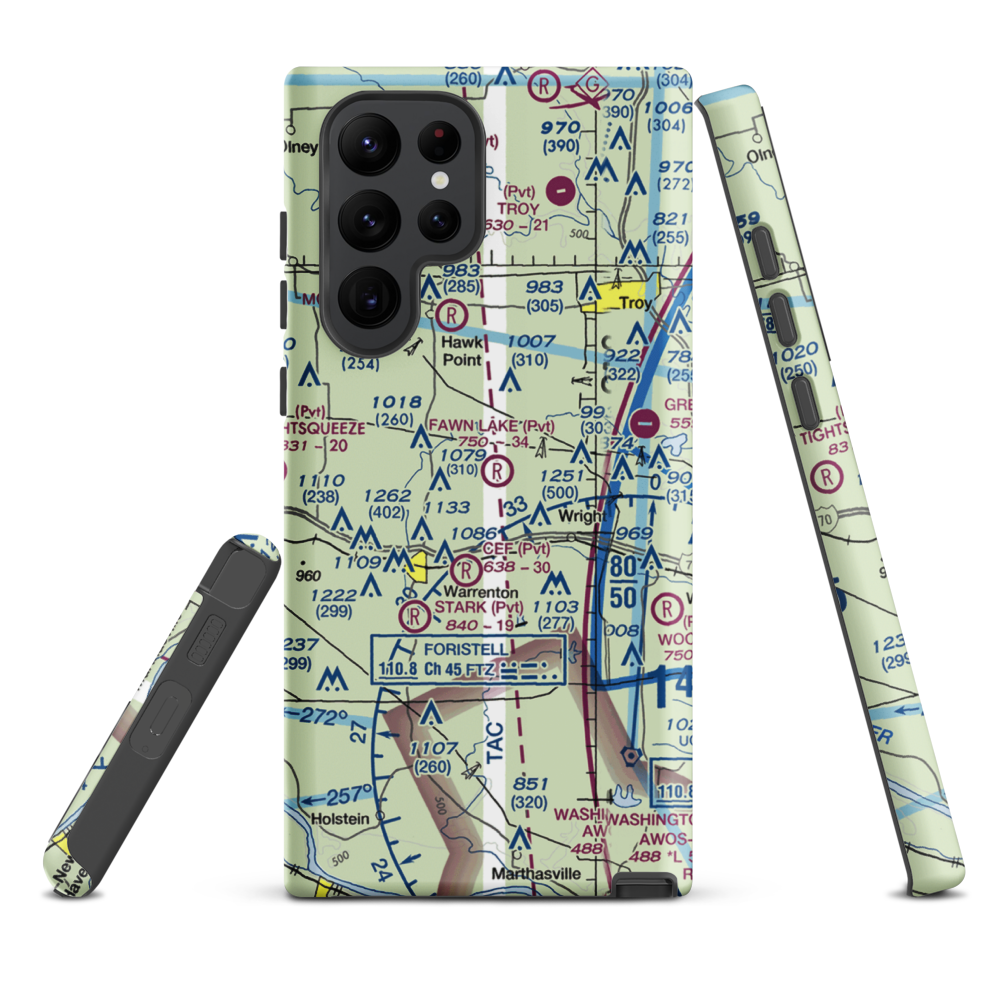 Fawn Lake Airport (2MO7) VFR Sectional Samsung Phone Case Samsung Galaxy S22 Ultra model shown