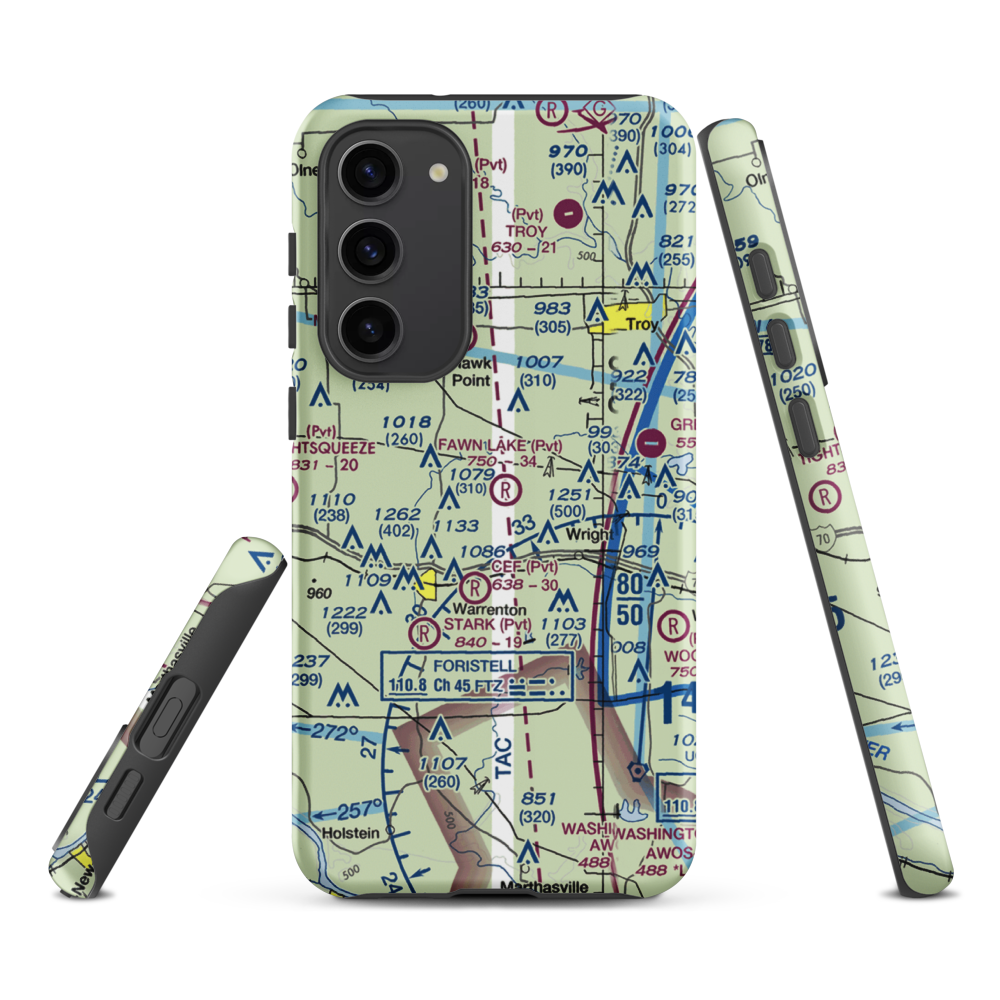 Fawn Lake Airport (2MO7) VFR Sectional Samsung Phone Case Samsung Galaxy S23 Plus model shown