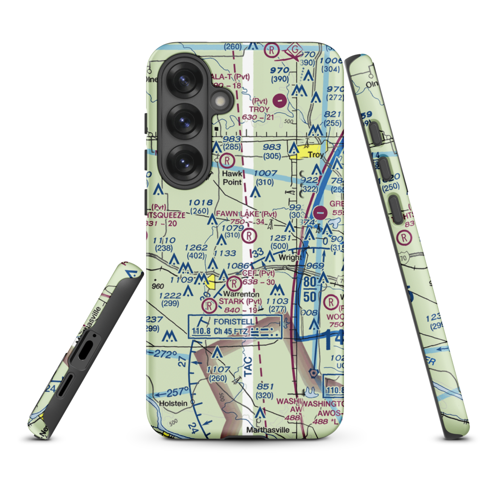 Fawn Lake Airport (2MO7) VFR Sectional Samsung Phone Case Samsung Galaxy S25 Plus model shown