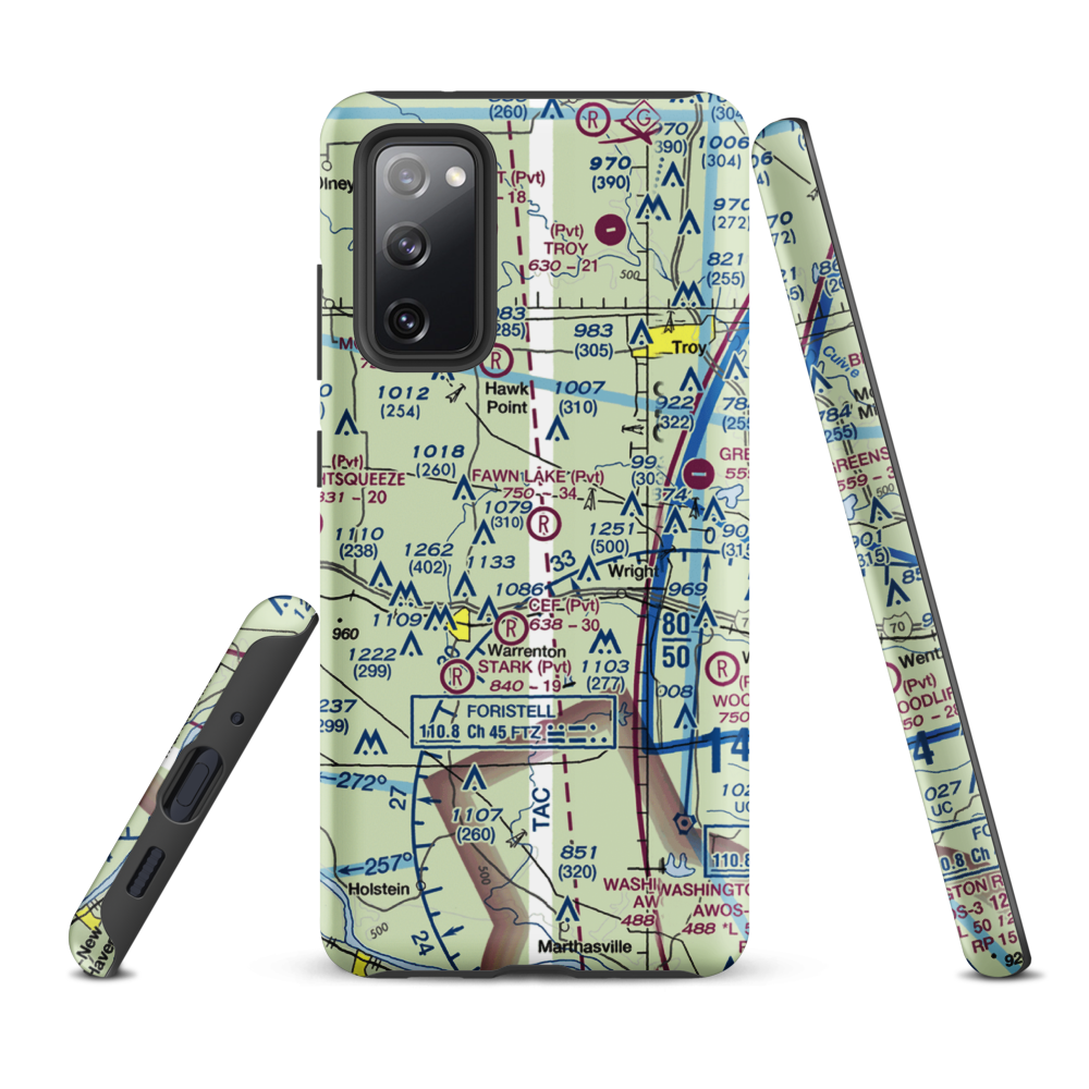 Fawn Lake Airport (2MO7) VFR Sectional Samsung Phone Case Samsung Galaxy S20 FE model shown