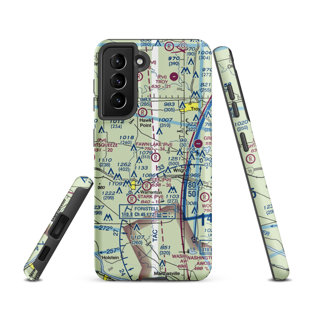 Fawn Lake Airport (2MO7) VFR Sectional Samsung Phone Case Samsung Galaxy S21 model shown