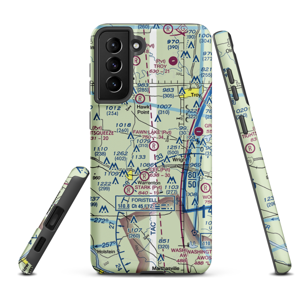 Fawn Lake Airport (2MO7) VFR Sectional Samsung Phone Case Samsung Galaxy S21 Plus model shown