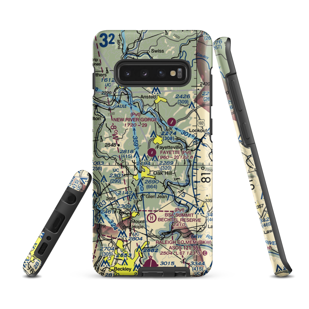 Fayette Airport (WV59) VFR Sectional Samsung Phone Case Samsung Galaxy S10 Plus model shown