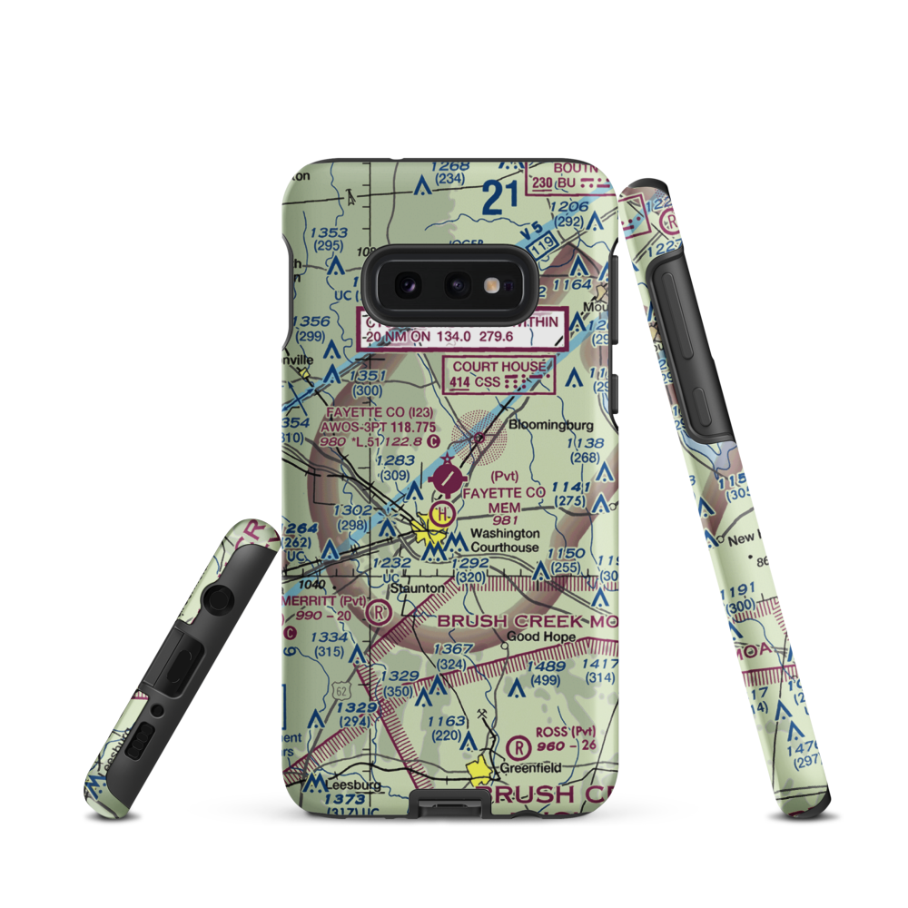 Fayette County Airport (I23) VFR Sectional Samsung Phone Case Samsung Galaxy S10 Plus model shown