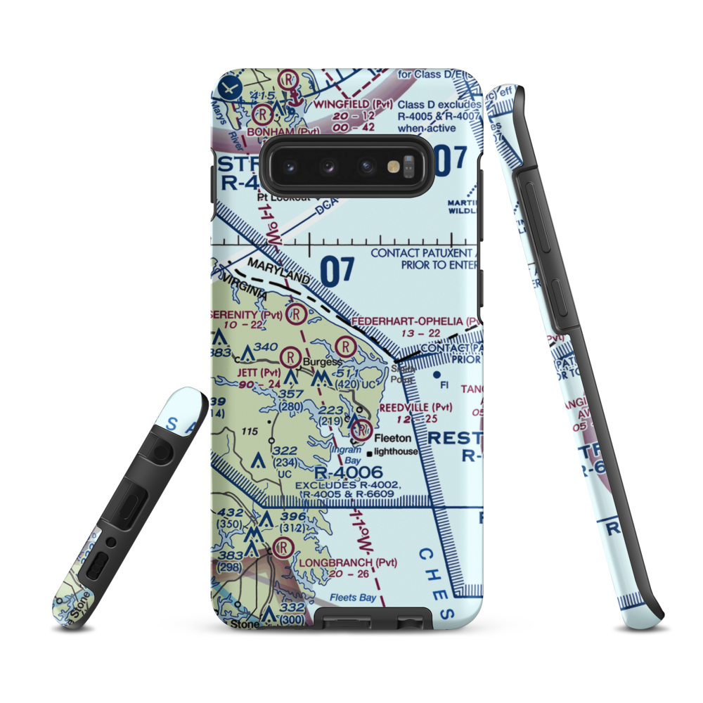Federhart-Ophelia STOLport (VA99) VFR Sectional Samsung Phone Case Samsung Galaxy S10 Plus model shown