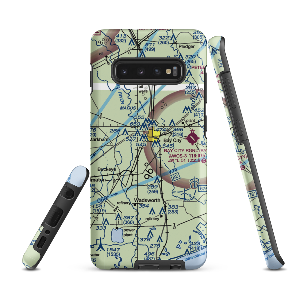 Fehmel Dusting Service Airport (T84) VFR Sectional Samsung Phone Case Samsung Galaxy S10 Plus model shown