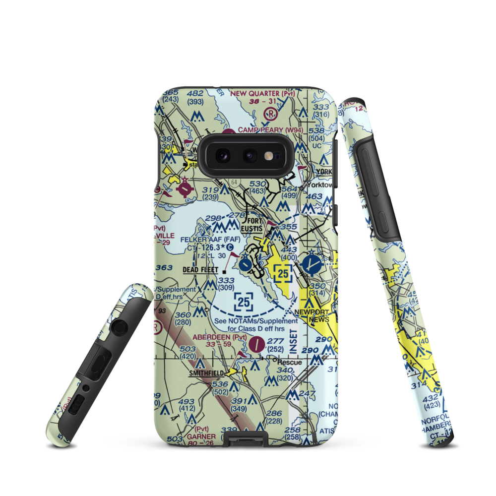 Felker Army Air Field (FAF) VFR Sectional Samsung Phone Case Samsung Galaxy S10 Plus model shown