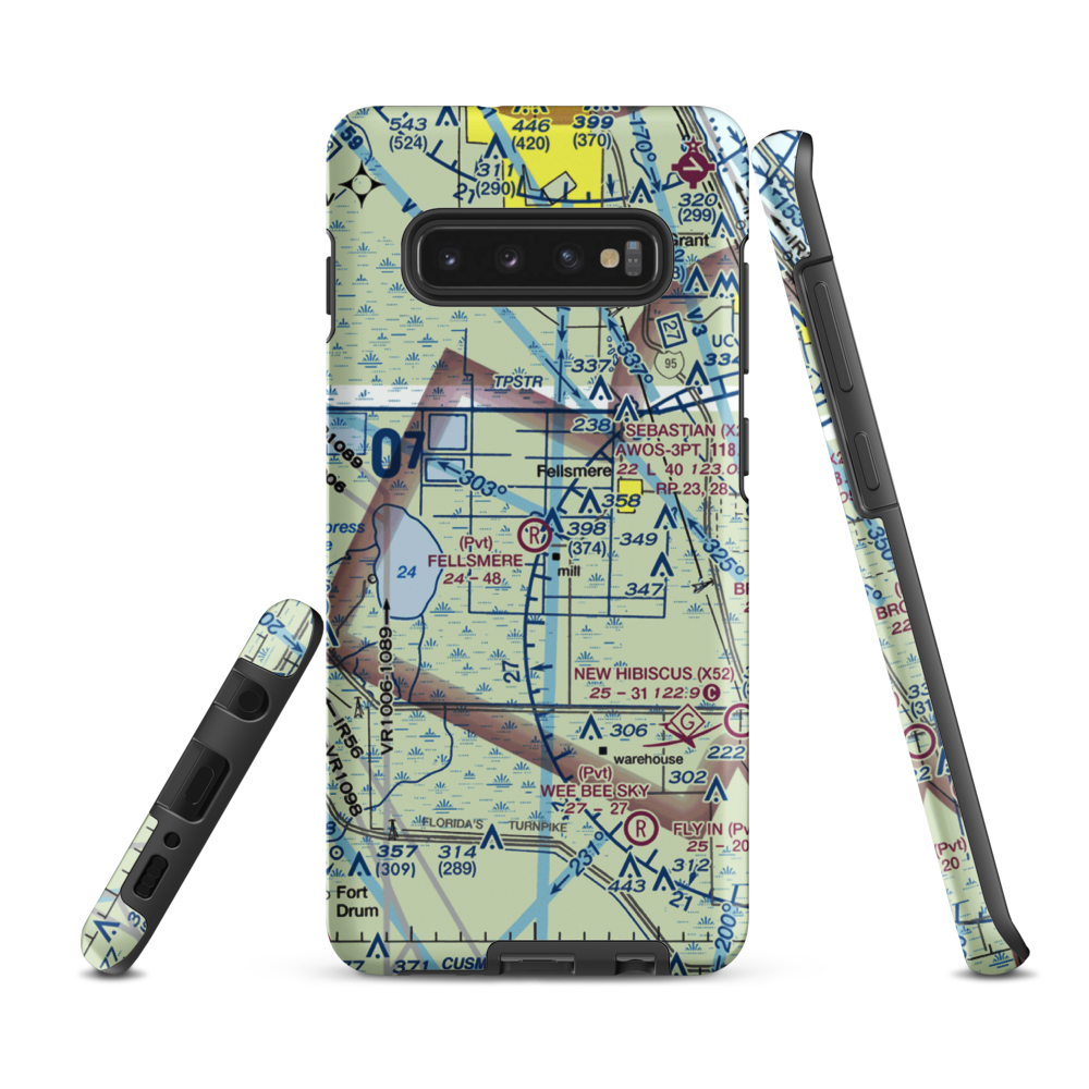 Fellsmere Airport (4FL3) VFR Sectional Samsung Phone Case Samsung Galaxy S10 Plus model shown