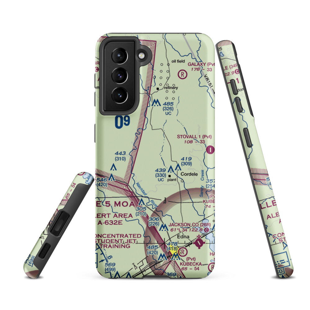 Fenner Ranch Airport (22TE) VFR Sectional Samsung Phone Case Samsung Galaxy S21 FE model shown