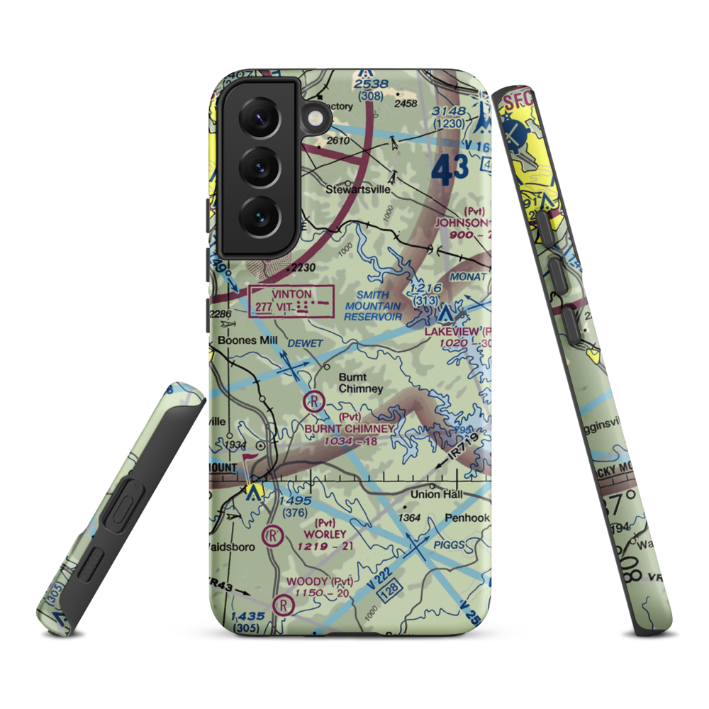 Ferguson Airport (81VA) VFR Sectional Samsung Phone Case Samsung Galaxy S22 Plus model shown