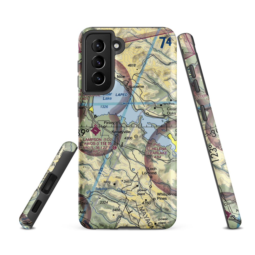 Ferndale Resort Seaplane Base (CN20) VFR Sectional Samsung Phone Case Samsung Galaxy S21 FE model shown