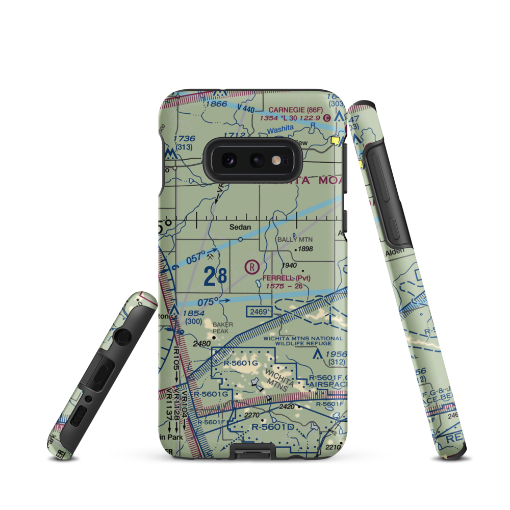 Ferrell Ranch Airport (2OK5) VFR Sectional Samsung Phone Case Samsung Galaxy S10e model shown
