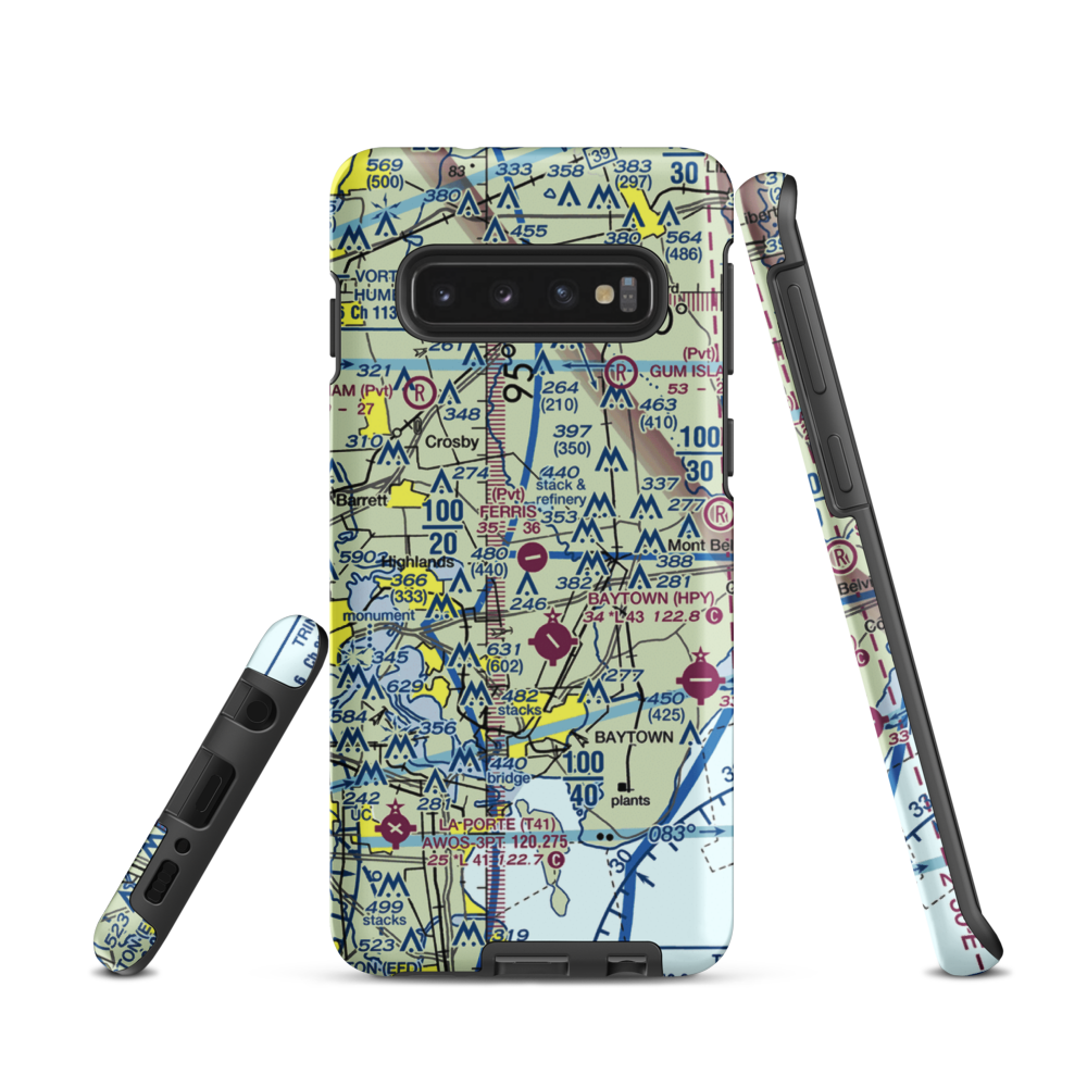 Ferris Airport (25TA) VFR Sectional Samsung Phone Case Samsung Galaxy S10 model shown