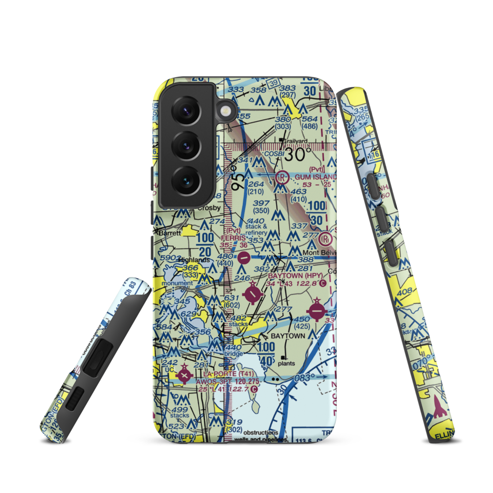 Ferris Airport (25TA) VFR Sectional Samsung Phone Case Samsung Galaxy S22 model shown