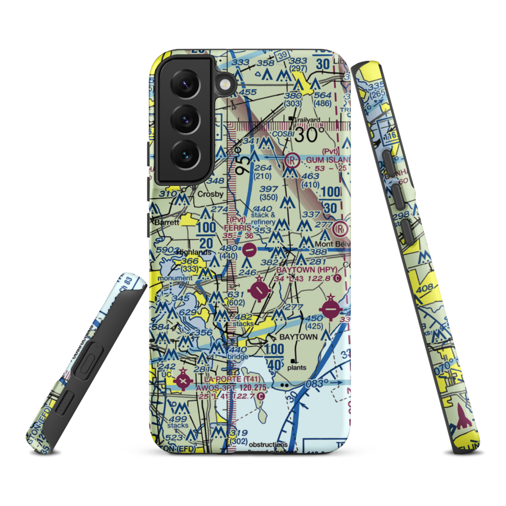 Ferris Airport (25TA) VFR Sectional Samsung Phone Case Samsung Galaxy S22 Plus model shown