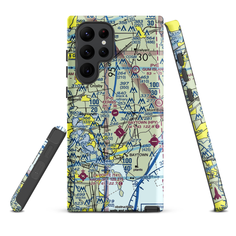 Ferris Airport (25TA) VFR Sectional Samsung Phone Case Samsung Galaxy S22 Ultra model shown
