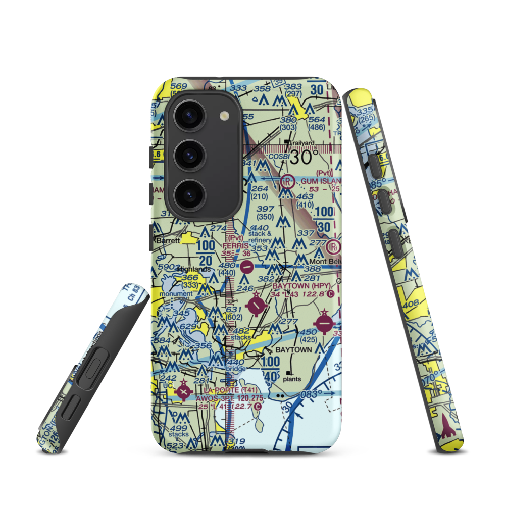 Ferris Airport (25TA) VFR Sectional Samsung Phone Case Samsung Galaxy S23 model shown