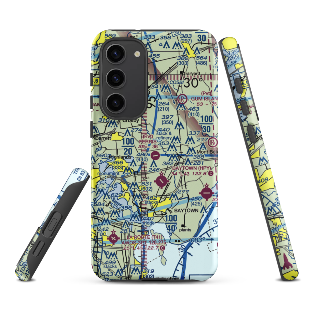 Ferris Airport (25TA) VFR Sectional Samsung Phone Case Samsung Galaxy S23 Plus model shown