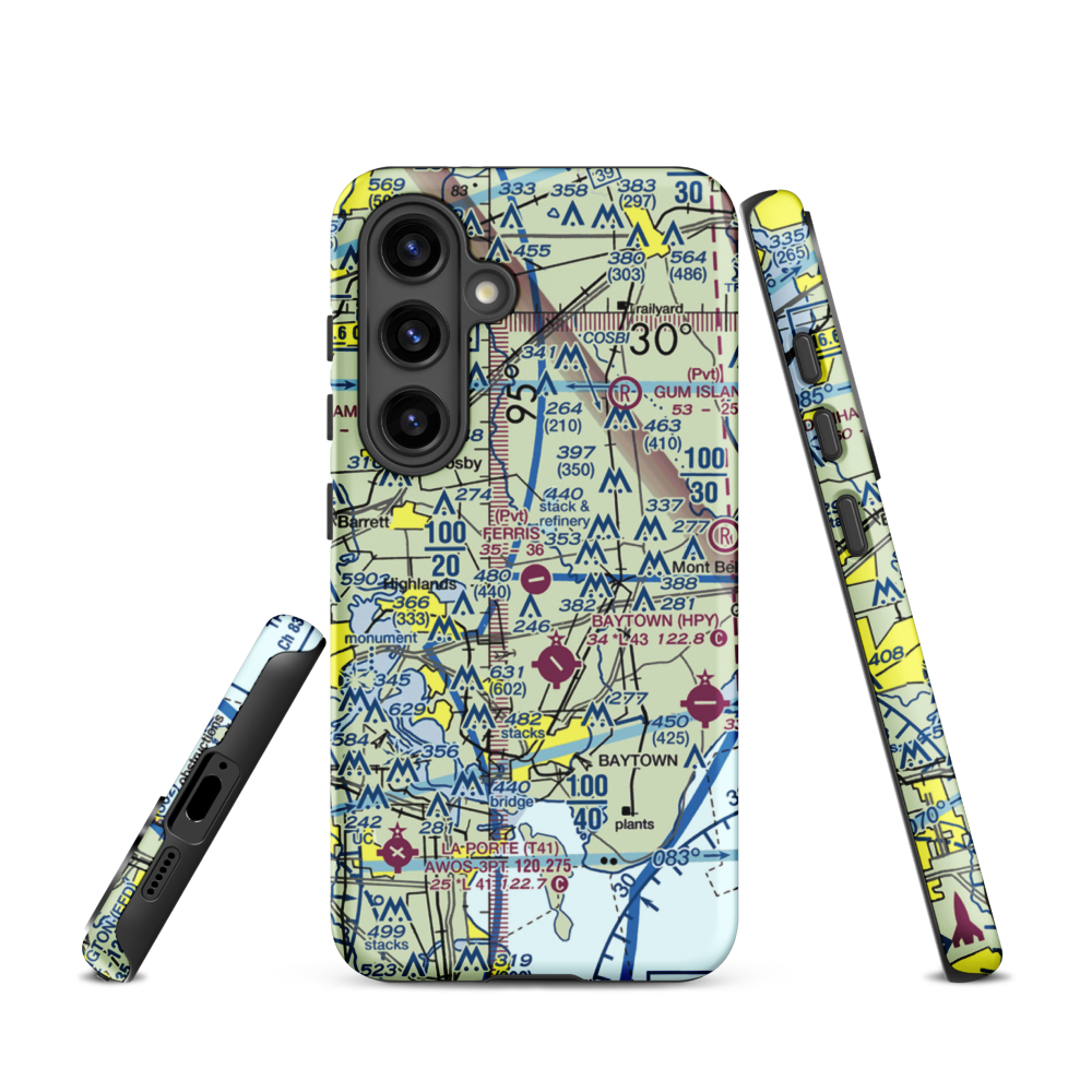 Ferris Airport (25TA) VFR Sectional Samsung Phone Case Samsung Galaxy S24 model shown