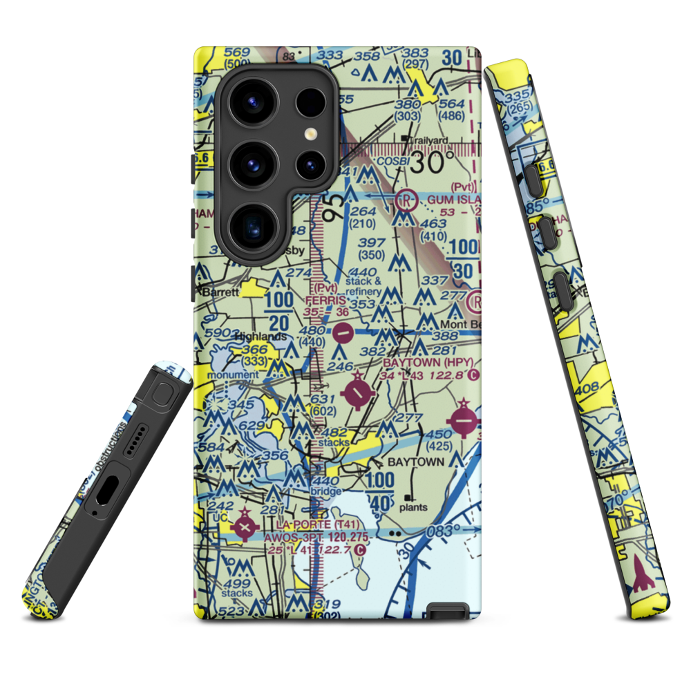 Ferris Airport (25TA) VFR Sectional Samsung Phone Case Samsung Galaxy S24 Ultra model shown