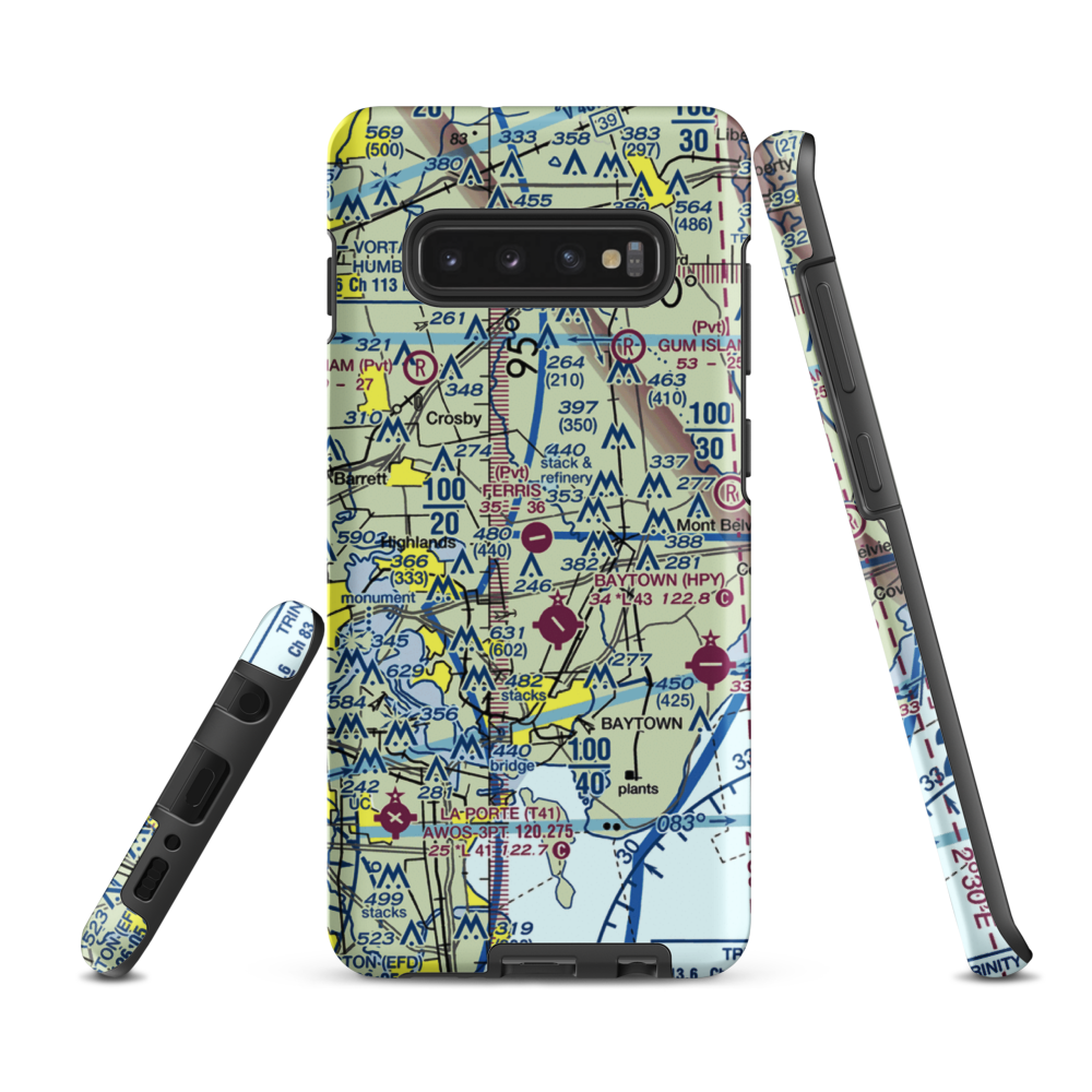 Ferris Airport (25TA) VFR Sectional Samsung Phone Case Samsung Galaxy S10e model shown
