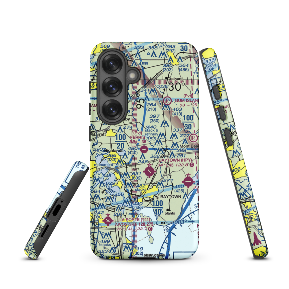Ferris Airport (25TA) VFR Sectional Samsung Phone Case Samsung Galaxy S25 model shown