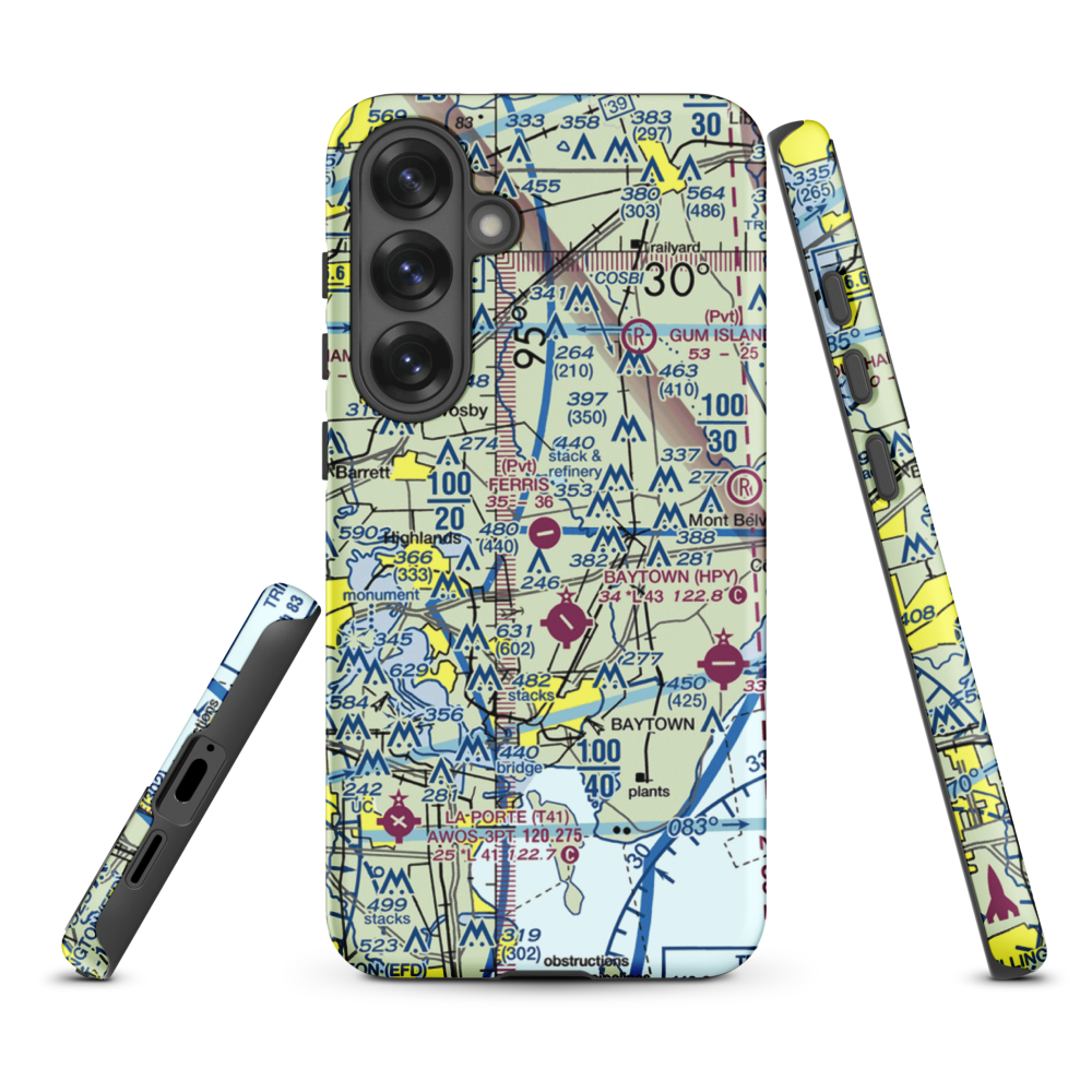 Ferris Airport (25TA) VFR Sectional Samsung Phone Case Samsung Galaxy S25 Plus model shown