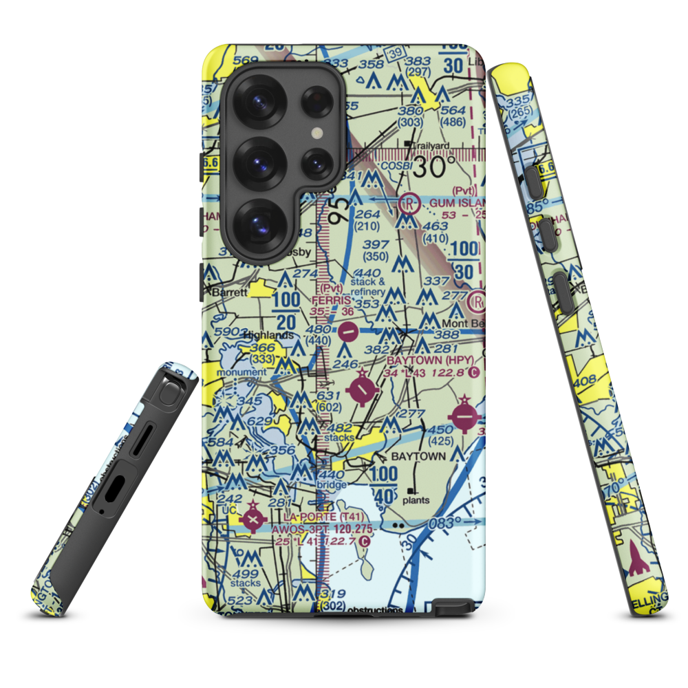 Ferris Airport (25TA) VFR Sectional Samsung Phone Case Samsung Galaxy S25 Ultra model shown