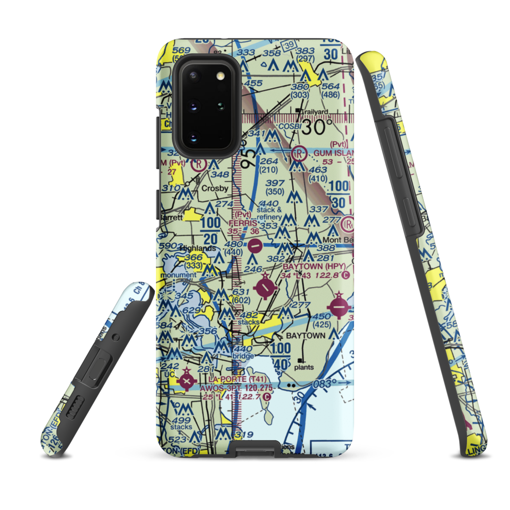 Ferris Airport (25TA) VFR Sectional Samsung Phone Case Samsung Galaxy S20 Plus model shown