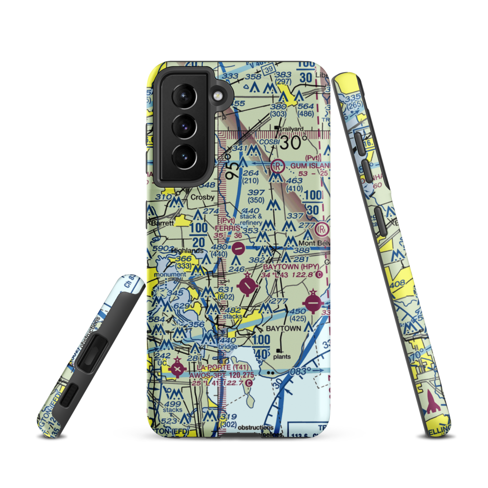 Ferris Airport (25TA) VFR Sectional Samsung Phone Case Samsung Galaxy S21 model shown