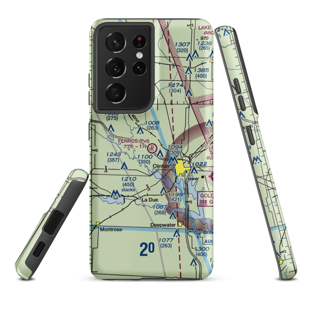 Ferros Ranch-Aero Airport (0MO0) VFR Sectional Samsung Phone Case Samsung Galaxy S21 Ultra model shown