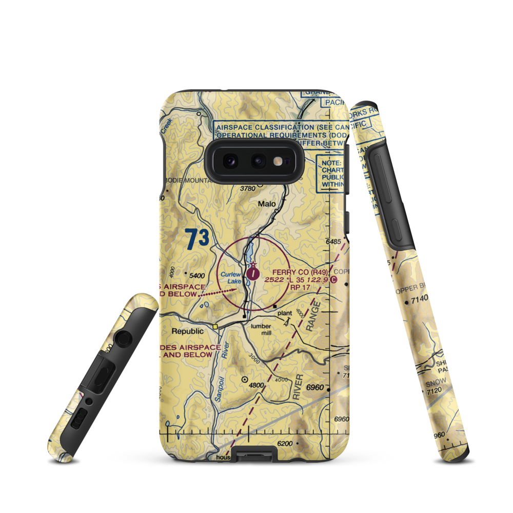Ferry County Airport (R49) VFR Sectional Samsung Phone Case Samsung Galaxy S10 Plus model shown