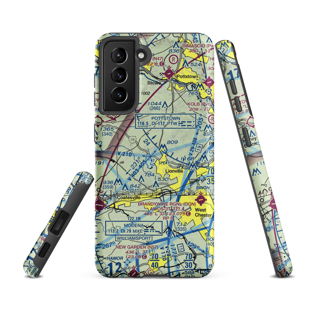 Fetters Construction Airport (PA70) VFR Sectional Samsung Phone Case Samsung Galaxy S21 FE model shown