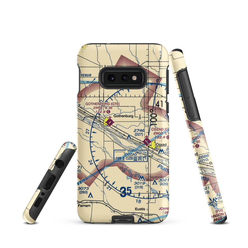 Fiese Airstrip (2NE5) VFR Sectional Samsung Phone Case Samsung Galaxy S10 Plus model shown