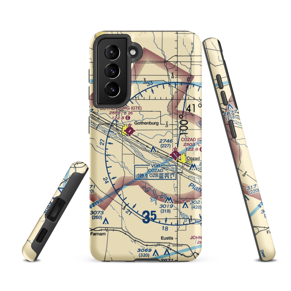 Fiese Airstrip (2NE5) VFR Sectional Samsung Phone Case Samsung Galaxy S21 FE model shown