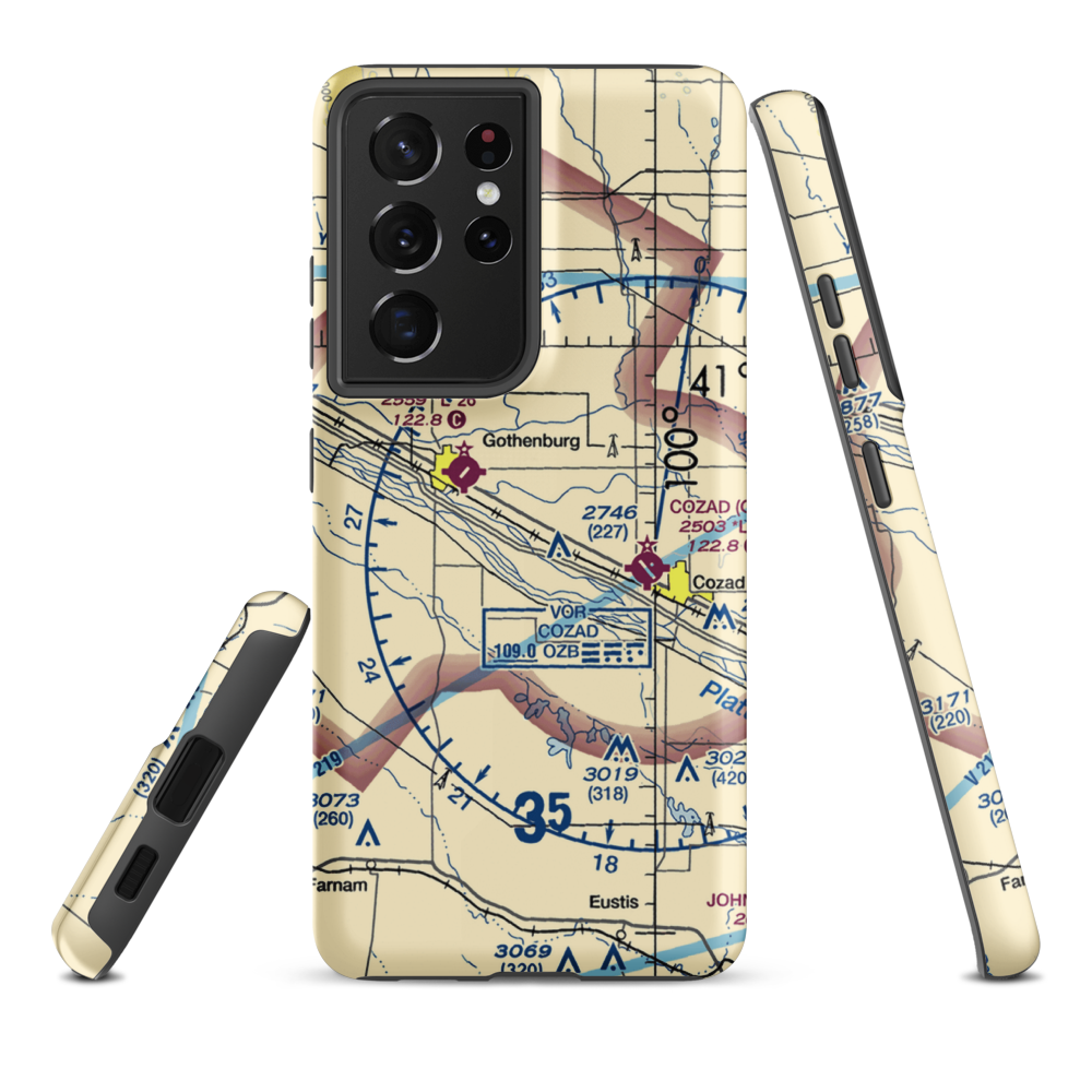 Fiese Airstrip (2NE5) VFR Sectional Samsung Phone Case Samsung Galaxy S21 Plus model shown