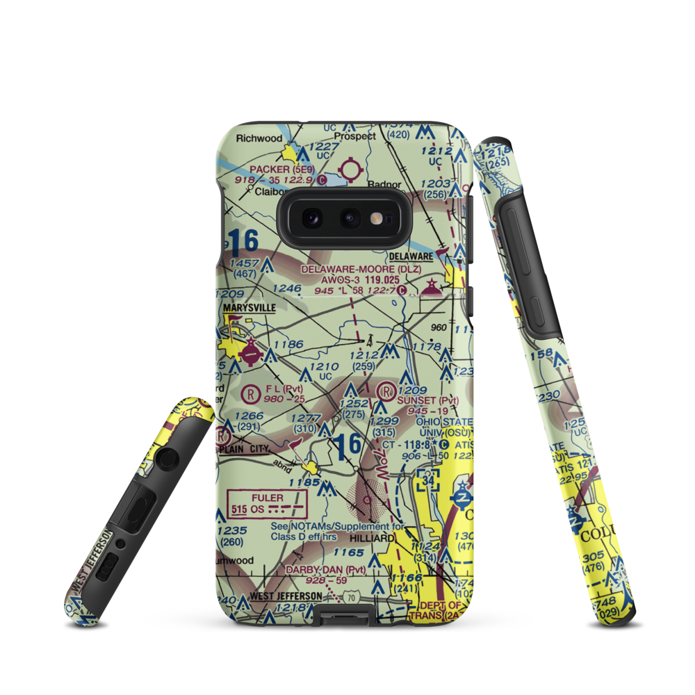Fighter Field Airport (OA51) VFR Sectional Samsung Phone Case Samsung Galaxy S10e model shown