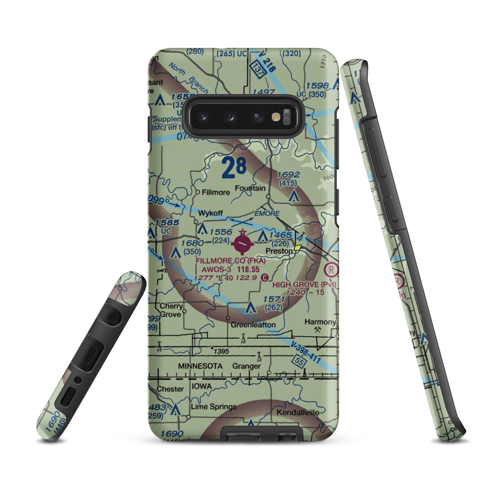 Fillmore County Airport (FKA) VFR Sectional Samsung Phone Case Samsung Galaxy S10 Plus model shown