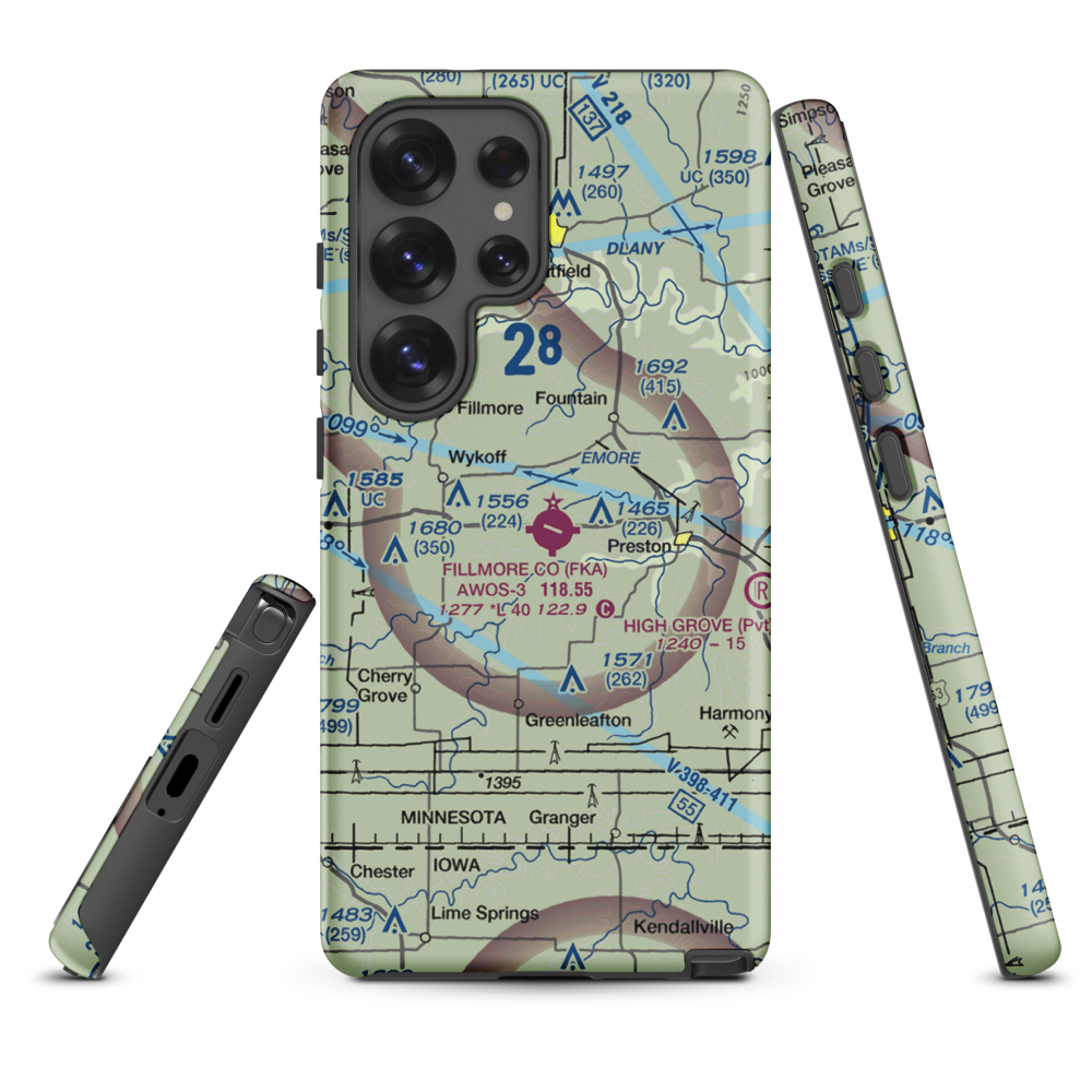Fillmore County Airport (FKA) VFR Sectional Samsung Phone Case Samsung Galaxy S25 Ultra model shown
