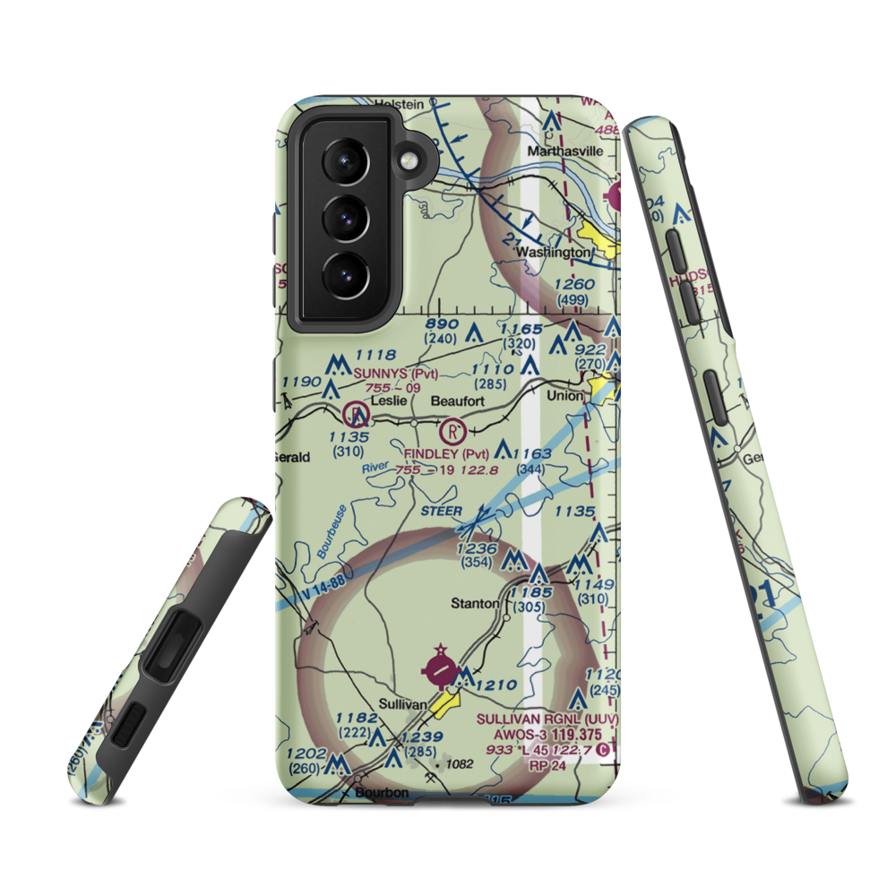 Findley Field (16MO) VFR Sectional Samsung Phone Case Samsung Galaxy S21 FE model shown