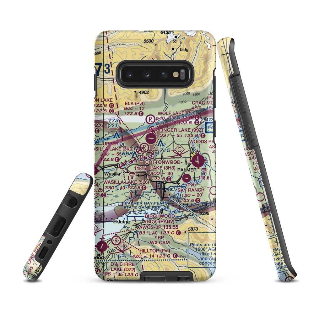 Finger Lake Seaplane Base (99Z) VFR Sectional Samsung Phone Case Samsung Galaxy S10 Plus model shown