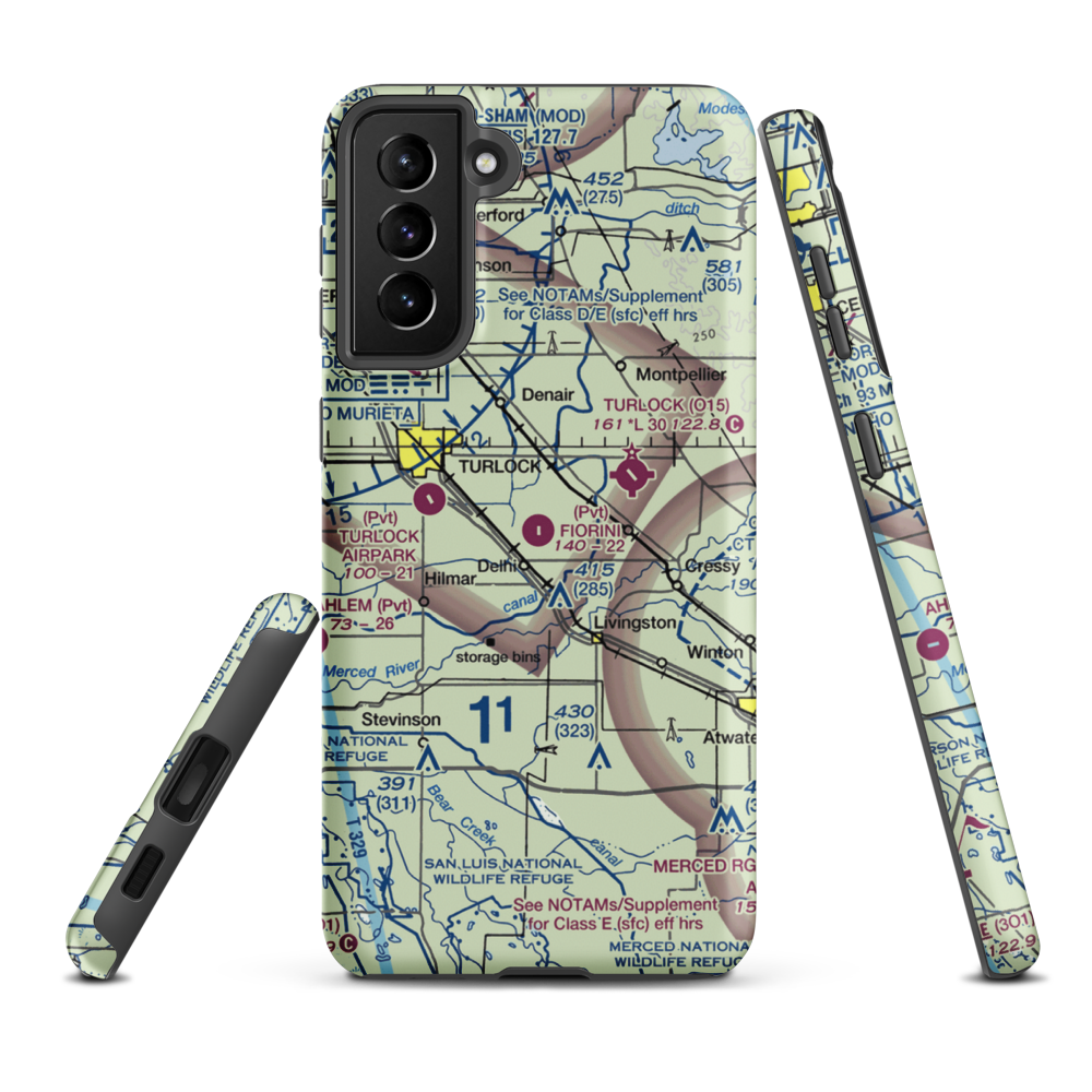 Fiorini Ranch Airport (0CN1) VFR Sectional Samsung Phone Case Samsung Galaxy S21 FE model shown