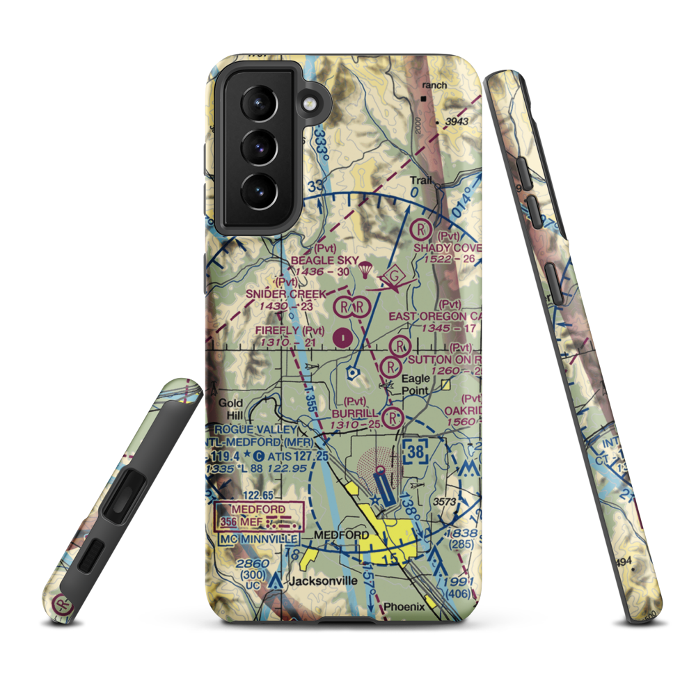 Firefly Ranch Airfield (OG25) VFR Sectional Samsung Phone Case Samsung Galaxy S21 FE model shown