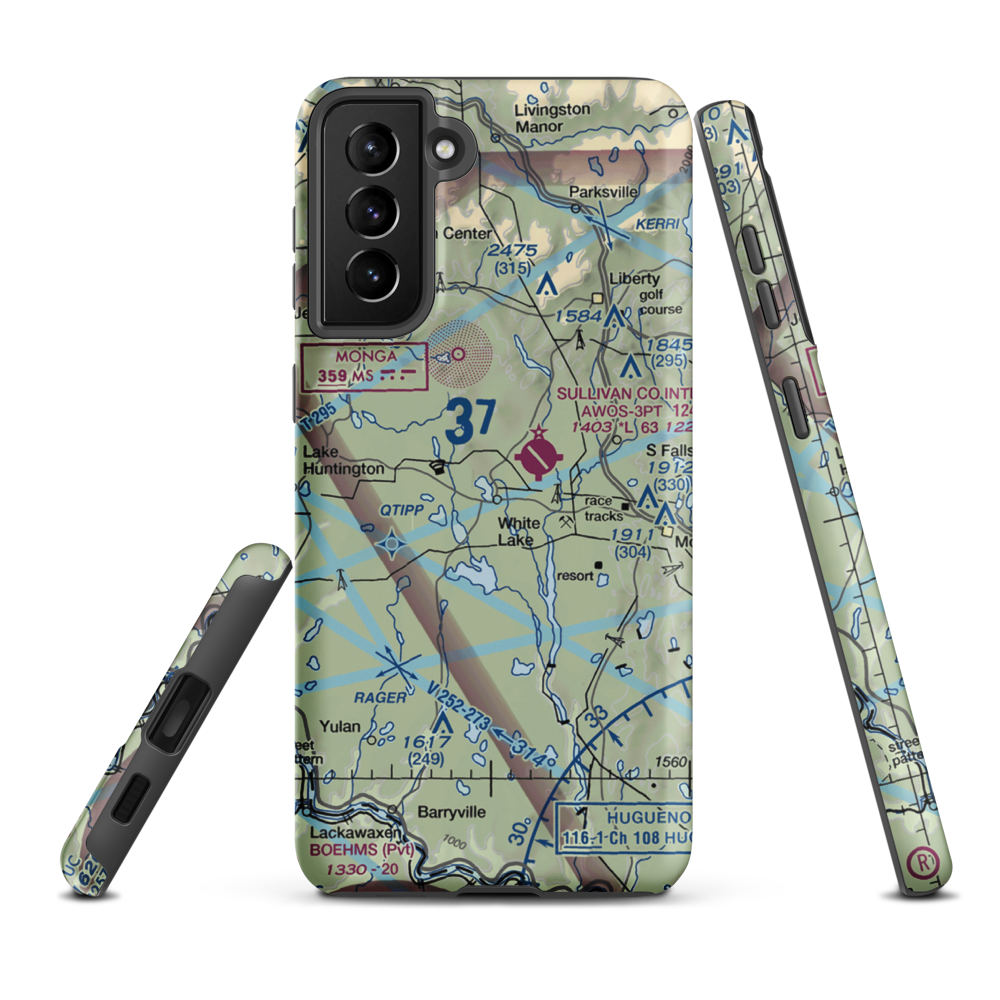 Firemans White Lake Seaplane Base (6NY6) VFR Sectional Samsung Phone Case Samsung Galaxy S21 Plus model shown