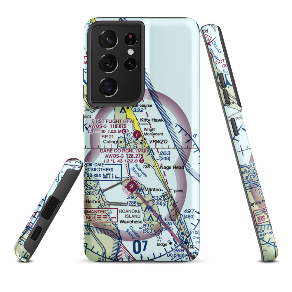 First Flight Airport (FFA) VFR Sectional Samsung Phone Case Samsung Galaxy S21 Plus model shown